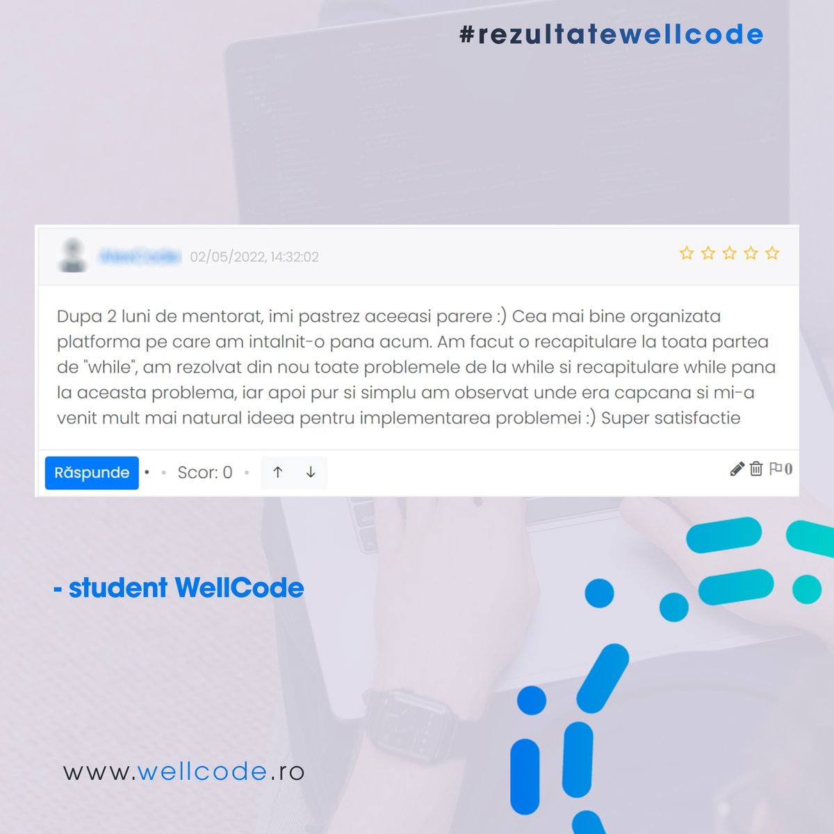 wellcode_ro's tweet photo. Dacă îți dorești și tu să înveți programare în acest mod corect, susținut de o echipă de mentori, înscrie-te la o ședință de consultanță gratuită pe ➡️ https://t.co/bdFC2Ujdxn https://t.co/oV4BCO7mKI