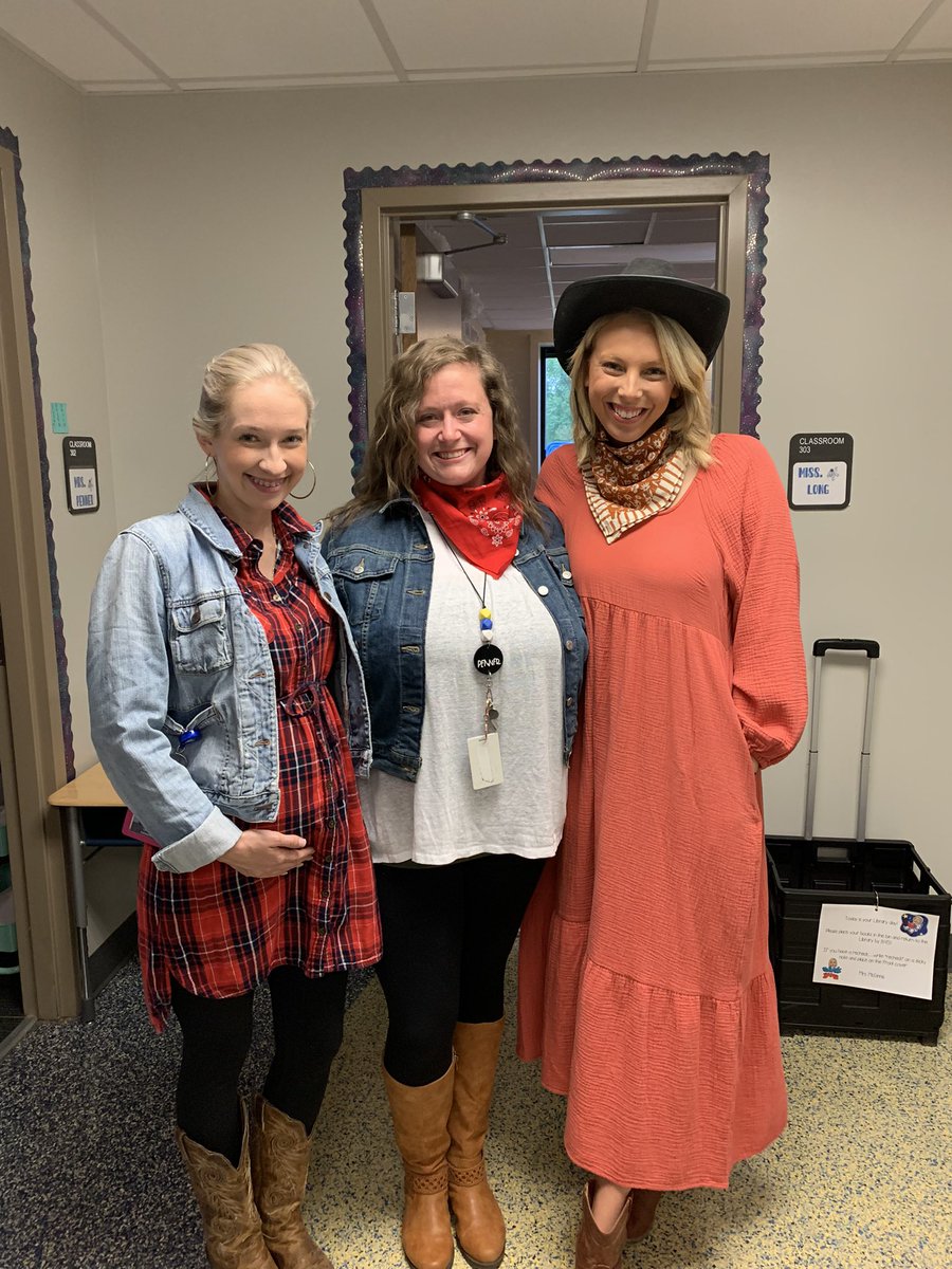 Amanda Doll (@mrsdollabc) on Twitter photo First Grade Fun! These teachers are dressed and ready to take their cowboys and cowgirls to the American Royal school today. Lots of excitement in their pod this morning! <a href="/MrsPenner/">Rhianna Penner</a> <a href="/mrsdonahue01/">Taylor Donahue</a> <a href="/OlatheTomahawk/">Tomahawk Elementary Olathe</a> First Grade Fun! These teachers are dressed and ready to take their cowboys and cowgirls to the American Royal school today. Lots of excitement in their pod this morning! <a href="/MrsPenner/">Rhianna Penner</a> <a href="/mrsdonahue01/">Taylor Donahue</a> <a href="/OlatheTomahawk/">Tomahawk Elementary Olathe</a>