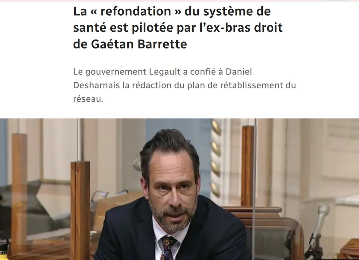 Admas73140882's tweet photo. #CAQ = #PLQ2
Rupture ou continuité? Le gouvernement Legault a choisi l'ex-directeur de cabinet de l'ancien ministre libéral de la Santé Gaétan Barrette comme maître d'œuvre de son plan de « refondation » du système de la santé
https://t.co/T3iUXRYjjq https://t.co/LqnAZI5laf
