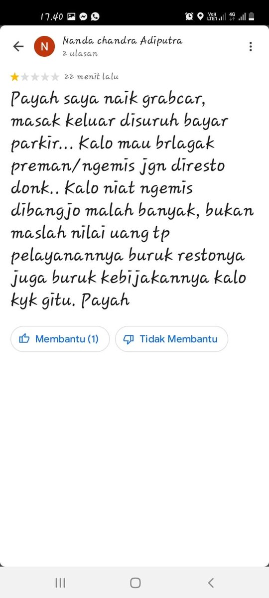 merapi_uncover's tweet photo. Mohon dengan sangat kepada DISHUB DIY / SLEMAN &amp; Pihak MIE GACOAN JOGJA

Untuk menindak tegas petugas parkir yang berada di MIE GACOAN GEJAYAN.

Masa tdk parkir di gacoan &amp; tidak bawa kendaraan jg di Tarik Parkir ?

Lihat riview di Google Maps jg sama 
By azumi chisako https://t.co/WiHC6axpl1