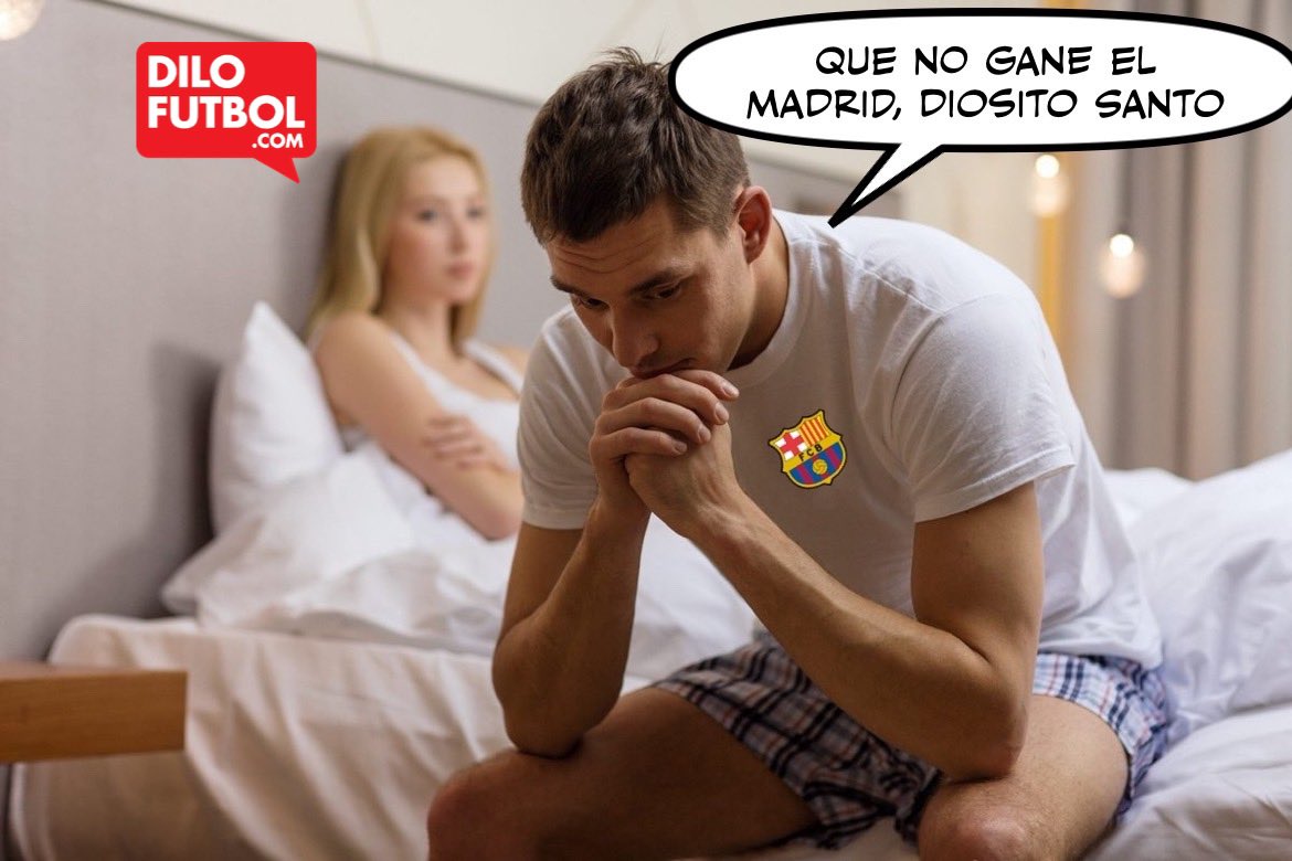Todos los culés anoche 😅 #dilofutbol 
#UCL #RealManCity 
Seguro está pensando en otra…
