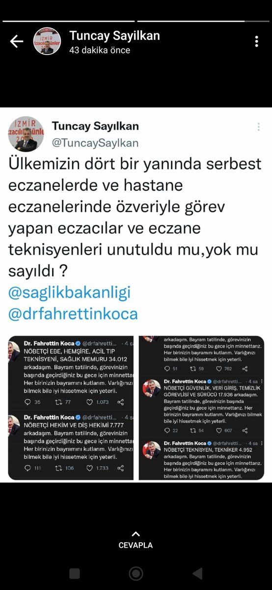 Eczane Teknisyenleri sayılıyormuydu bugüne kadar?