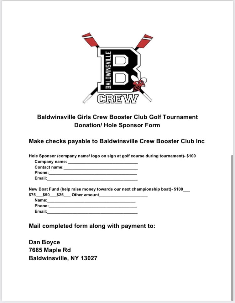BvilleRowing's tweet photo. What: Food, fun, and foul shots at our 2022 golf tournament fundraiser!
Where: The Wood in Baldwinsville on When: Sunday June 12th. 
Why: The new boat drained our savings. Let’s keep the program going strong!
If interested in forming a team or sponsoring a hole, let us know. https://t.co/z1ehwLxomR