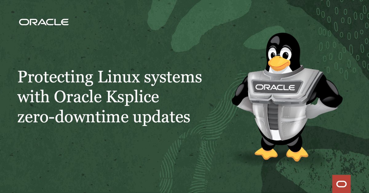 1️⃣ Increased #security 
2️⃣ Improved #app availability and uptime 
3️⃣ Lower operational costs 

Learn how #Ksplice protects over 2.5 million servers each month. Read the datasheet: social.ora.cl/6014zD7Cm