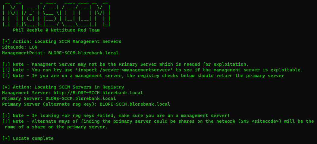 Introducing MalSCCM!

Today, we are releasing MalSCCM, a .NET tool by <a href="/The_Keeb/">Phil K</a> which enhances PowerSCCM functionality and makes it easier to use over command and control channels. 

labs.nettitude.com/blog/introduci…
