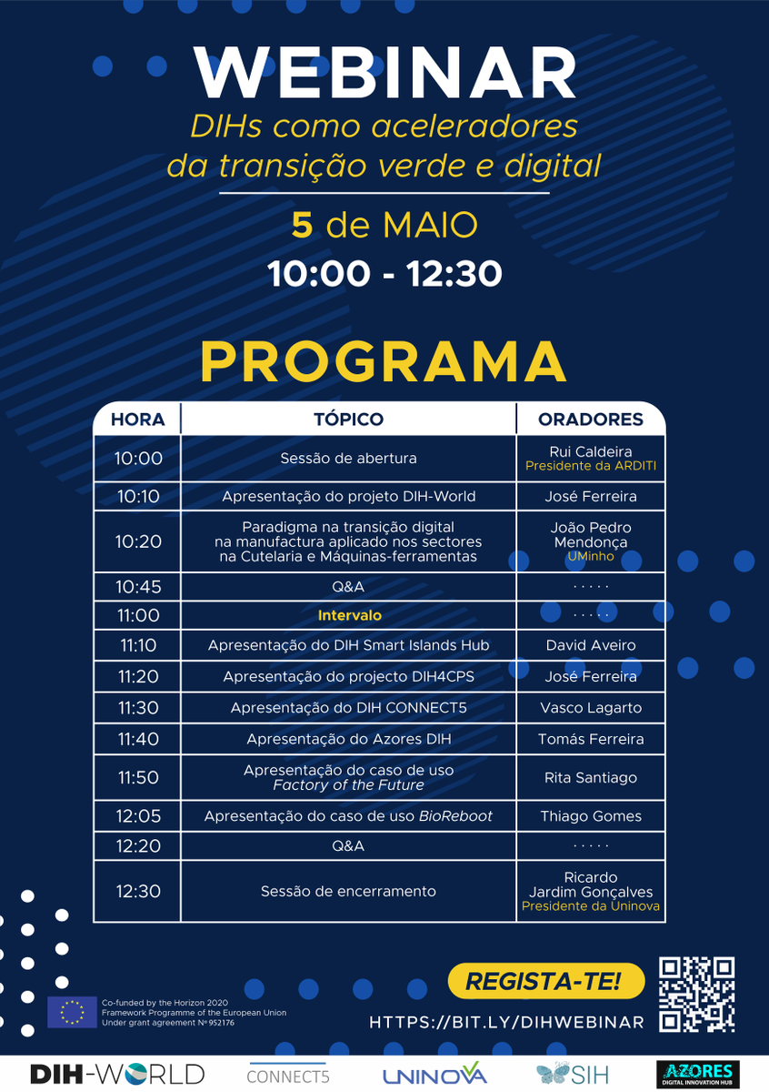 SmartIslandsHub's tweet photo. 🚧 🚧 🚧
É amanhã que podes esclarecer todas as dúvidas sobre a transição verde e digital da tua empresa e saber como os DIHs podem acelerar esse processo. 🌍🔋
Regista-te em https://t.co/MJoVlZXssJ ⤵️
#DIHWorld #CommunityDays https://t.co/ffq5rkBmrP