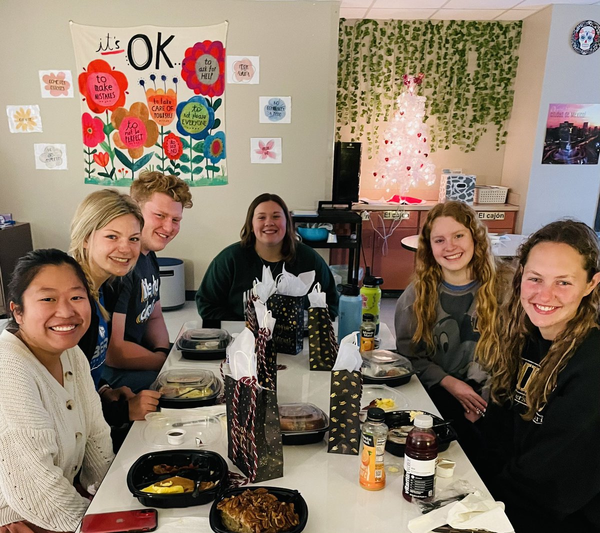 Today we celebrated our Jay Crew Officers with Corner Cafe breakfast &amp; gifts of gratitude! These amazing 6 leaders consistently showed up, did the work, &amp; led with grace! While they are graduating they will always be <a href="/LHSJAYS/">Liberty High School</a> at heart!Congratulations! #lpsleads 🎉 🎓