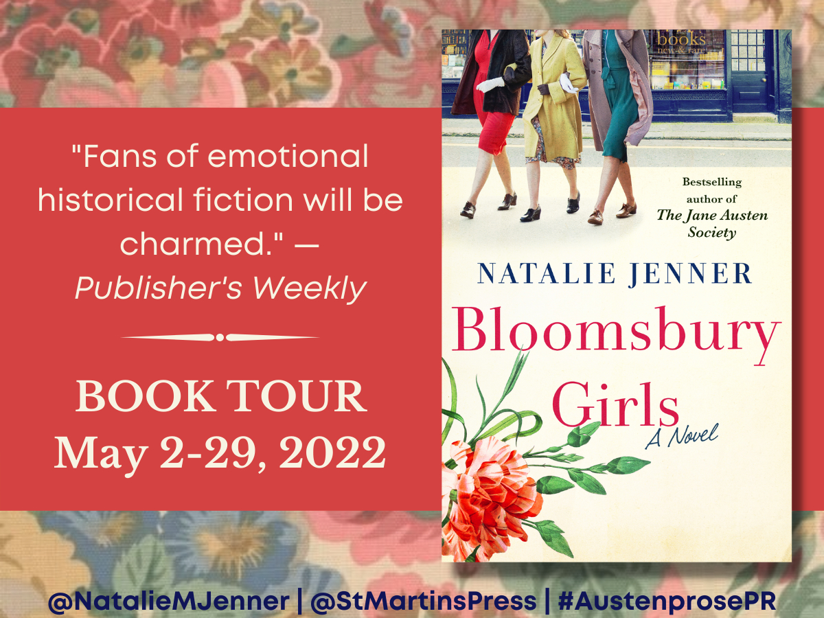 Blog tour review: Bloomsbury girl by Natalie Jenner books-forlife.blogspot.com/2022/05/book-t… @NatalieMJenner, @StMartinsPress @MacmillanAudio @Austenprose 
 #BloomsburyGirls #NatalieJenner #HistoricalFiction #NewBooks #BookTwitter #BookTour #Booktwt #AustenprosePR