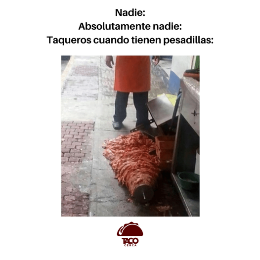 TacoCerca's tweet photo. CC te le vantas de malas por una pesadilla...
#Tacolover https://t.co/hxOCId02G2
