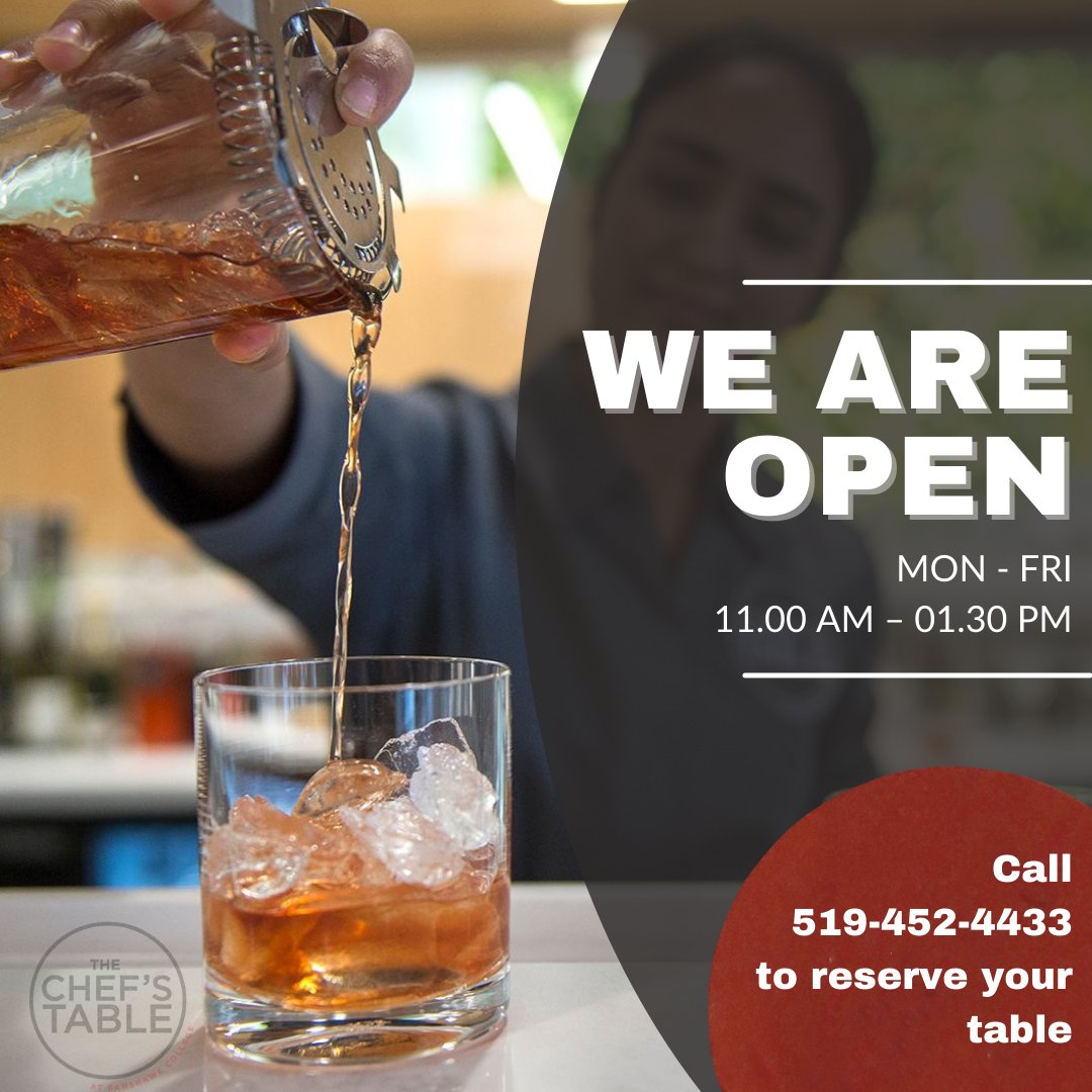 Summer semester has commenced, that means there is a new group of students ready to showcase their skills. Join us for lunch, Monday-Friday, to enjoy a taste of student success! Reservations preferred, walk-ins welcome.

#fanshawe #weareopen #serving #chef #studentsuccess #ldnont