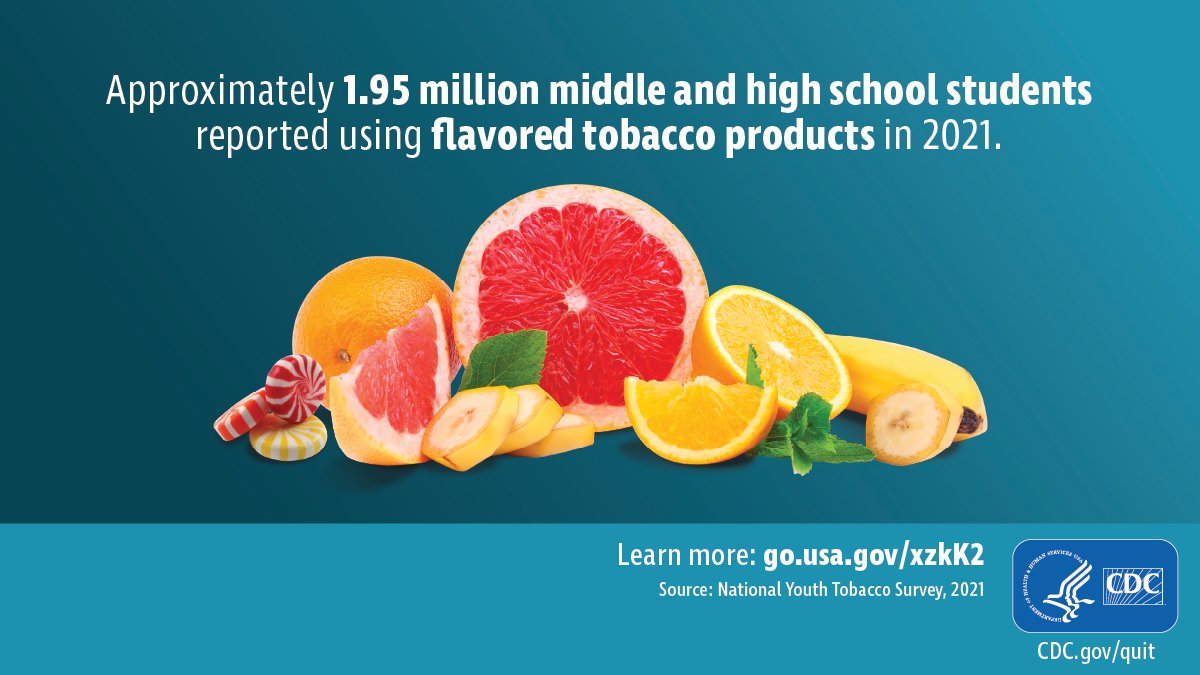 CDCTobaccoFree's tweet image. Multiple factors can influence youth tobacco product use, including flavors like menthol, marketing, and misperceptions about the harms caused by these products. Learn more in @CDCMMWR: go.usa.gov/xzkK2