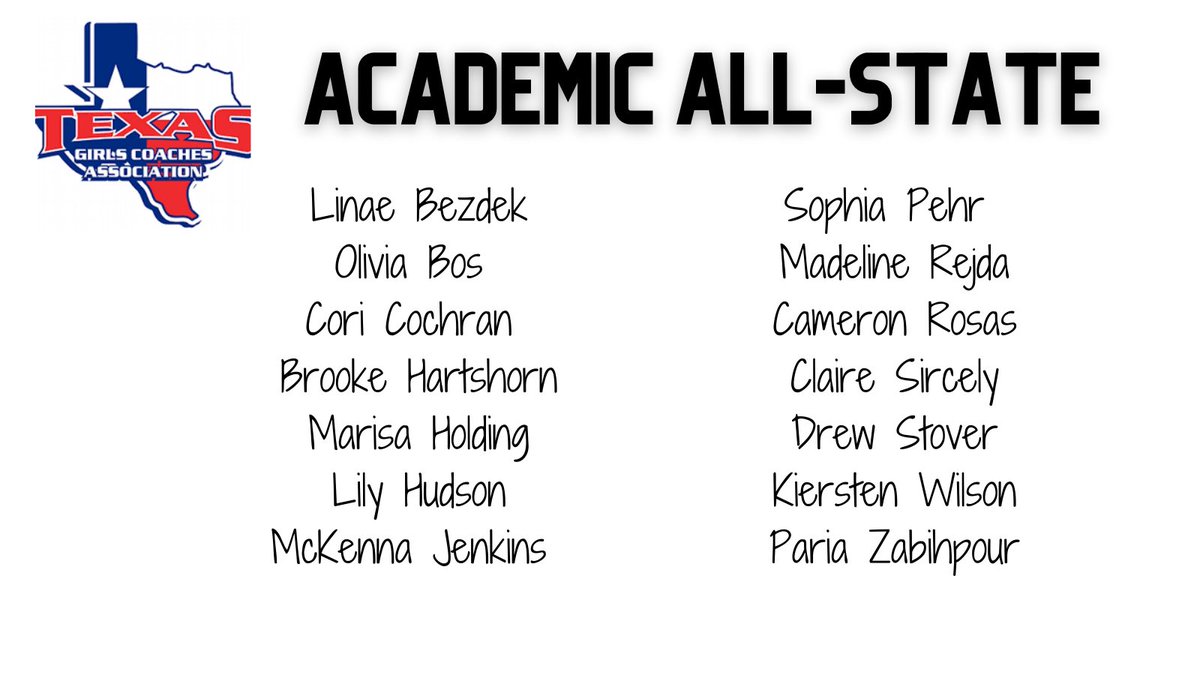 Congratulations to these seniors for their outstanding work in the classroom and earning <a href="/AustinTGCA/">TGCA</a> Academic All-State Honors!