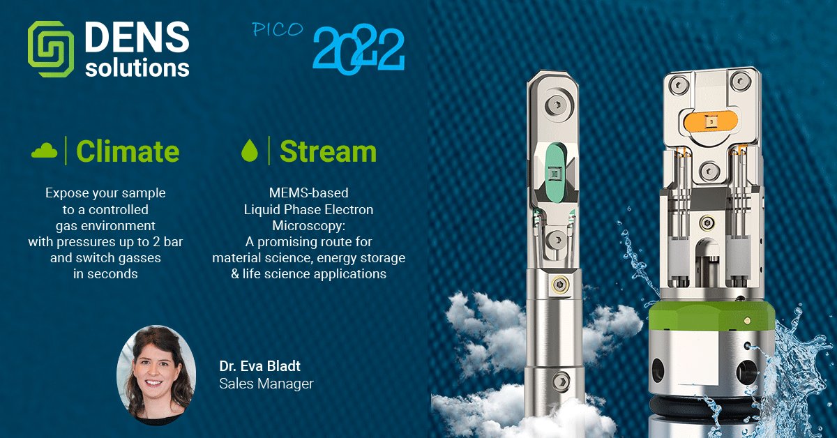 BladtEva's tweet photo. Interested to know how the @DENSsolutions Climate and Stream systems can play a key role in elevating your research? Let's talk at the #PICO2022 conference! Hope to see you there!

#InSitu #TEM #MEMS #nanotechnology #nanoscience #electronmicroscopy https://t.co/rNCQCySMHl