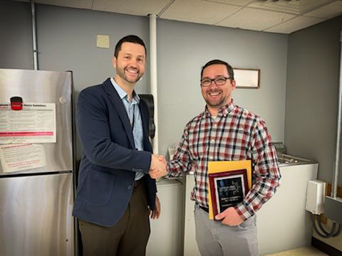 Congratulations to the 2021-2022 Impact Teacher of the Year: Andrew Schoenborn!  Mr. Schoenborn is an English Language Arts teacher at Pioneer Alternative High School in Clare Public Schools, Clare, MI.