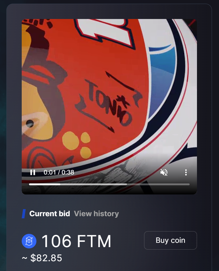 InfinityNFT_'s tweet photo. current auction prices: 

2022
MIAMI GP HELMET 🌴
3,000 FTM

RACE WIN HELMET
MONZA 2020 🏁
106 FTM !

PIERRE GASLY
2022 HELMET 🏎️
52.5 FTM !

Remember, all 1/1 NFTs are redeemable for
🎟️VIP Package at Monaco GP for 2
🏎️Full Size Helmet
🤝Meet and Greet
+more!!

#MiamiGP #FTM $FTM https://t.co/7AzprK4XNL