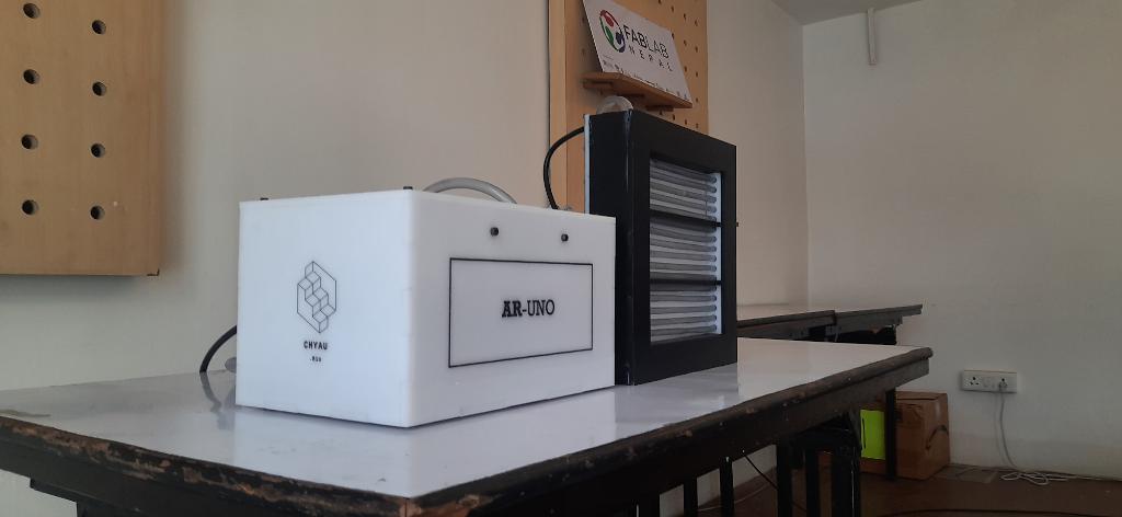 Algae Reactor is ready. This converts c02 to oxygen and cleans water. Made in Nepal