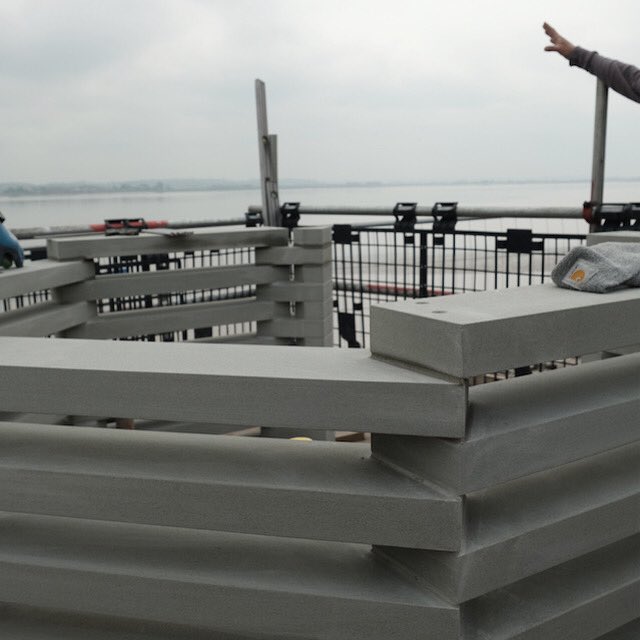 Stone from the #ForestofDean complimenting the colours of the #SevernEstuary.
🙏 to stonemasons @albionstone 
Forest Pennant @fodstonefirms 
#DestinationLydneyHarbour has been commissioned by the #ForestofDeanDistrictCouncil and funded by the governments Coastal Communities Fund.