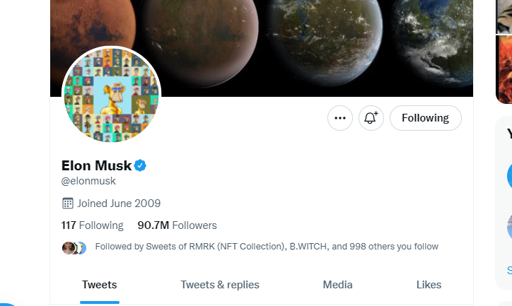 LOL

<a href="/elonmusk/">Elon Musk</a> flexing his jpegs?

NFT season?