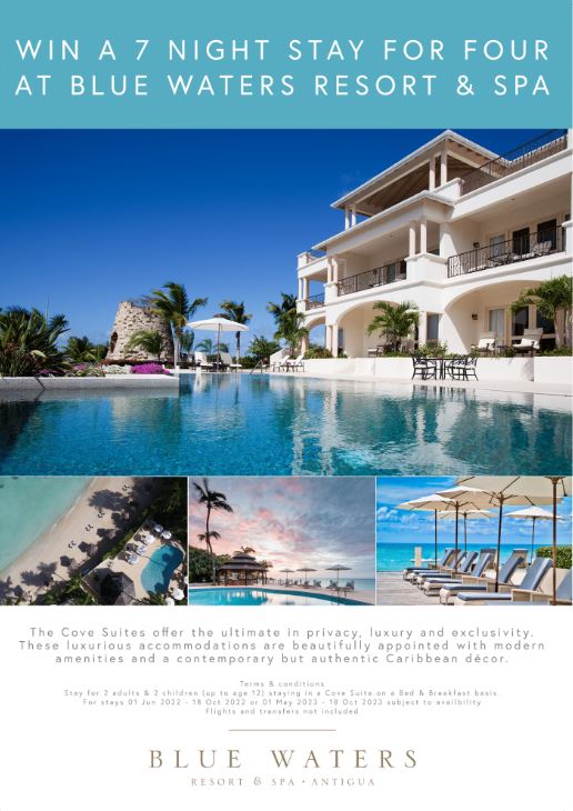 Thank you to our key sponsors @orbital_climate &amp; @theharingeydentist and @bluewatershotel for donating our start auction prize – 7 night stay at Blue Waters Resort &amp; Spa in Antigua!