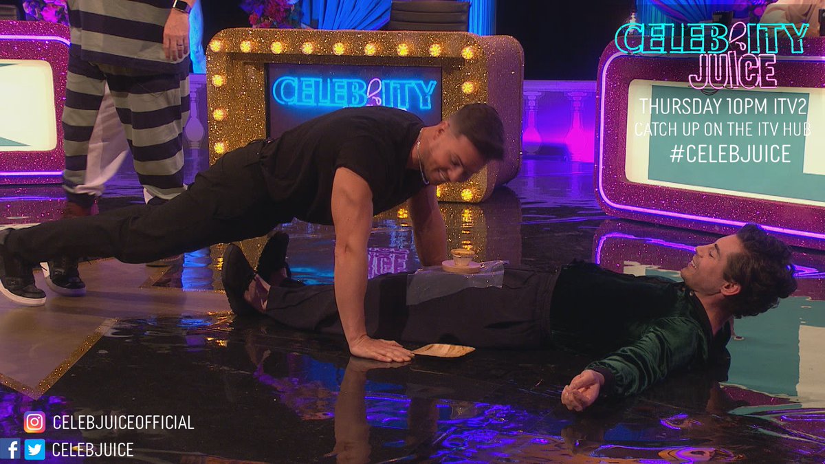 Not long now until the penultimate episode of this series of #CelebrityJuice ... Anyone want to hazard a guess as to what is happening here? Find out at 10pm tonight on ITV2!