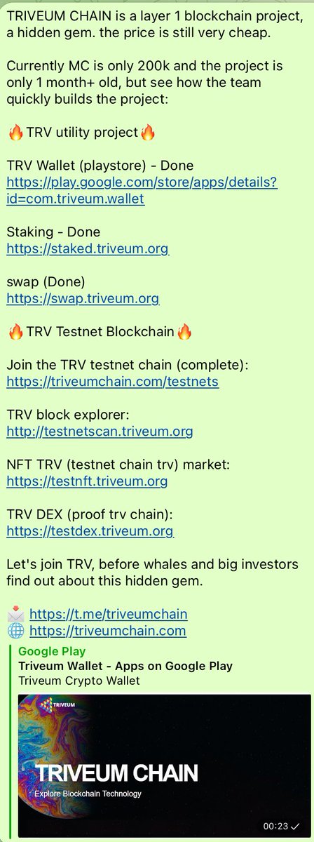 TomsJMHs's tweet photo. Dear Triveum holders, let's work together to catch MC $2.5 million in 5 days, and now MC $431,757.51. The rewards that I will give $0.25 BSC20 for 10 people randomly (2,5 BSC).  Follow &amp; Retweet, add 5 friends in the comments and provide your BSC address. #triveum #BSC #trv #bnb https://t.co/sjs6TAi4i1