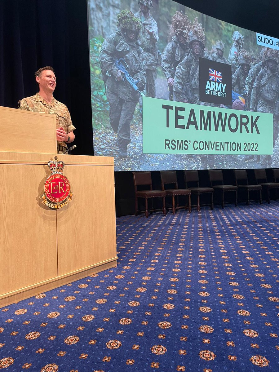 Today <a href="/ArmySgtMajor/">British Army Sergeant Major Carney</a> hosts the first in-person RSM Convention since 2019.

This year's theme of #Teamwork is aimed to continue the conversation of culture change and reinforce the golden thread of belonging.
