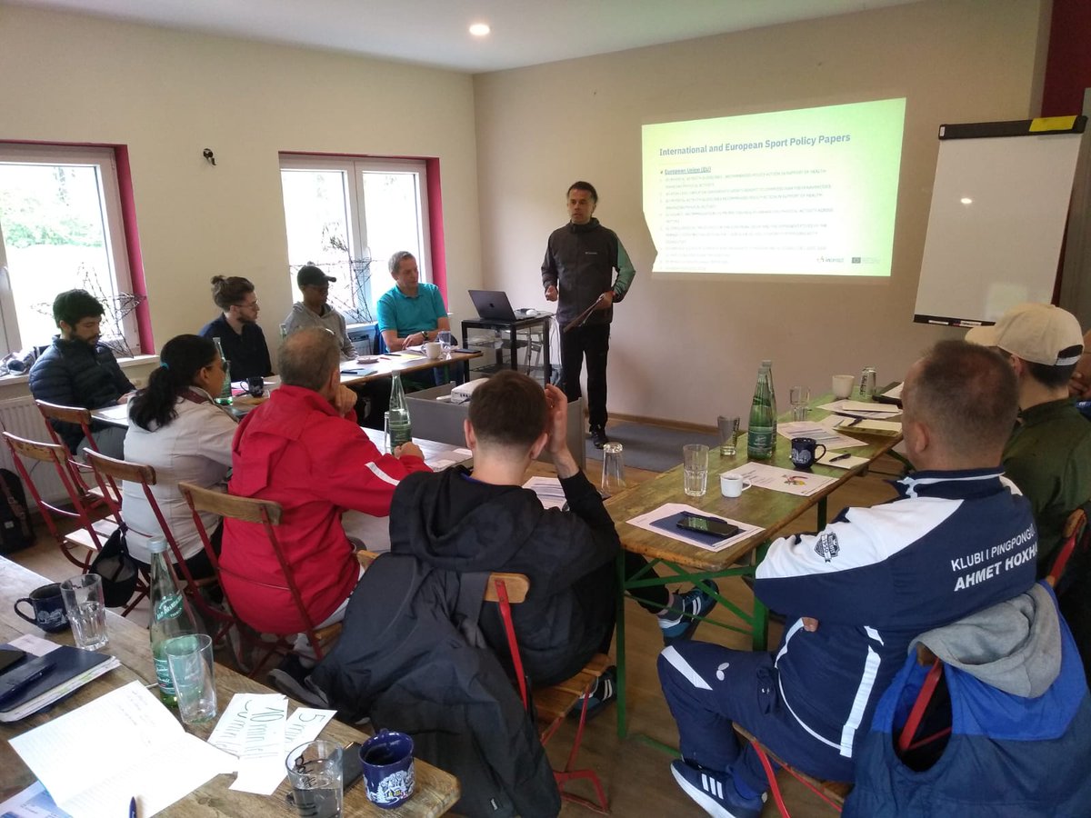 TafisaOffice's tweet photo. An active start for the INTERACT Pilot Training on Sport for All Development! Today in Leipzig 8 National Table Tennis Federations are discussing how to better develop and promote Sport for All, a crucial step forward in the INTERACT project. #INTERACTwithus https://t.co/DpY961bIFW