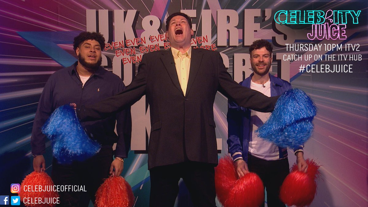 Just ONE hour to go until the series finale of #CelebrityJuice - look how excited @MarkLabbett is for it. That's how excited you should be for it. What a role model. Catch the show in 60mins on ITV2.