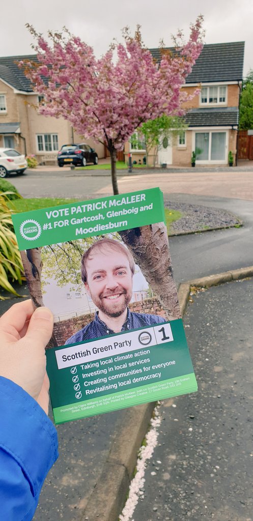 patrick_sgp's tweet photo. The rain has finally gone off, the cherry blossoms are... blossoming, and I'm getting through the final bundle of leaflets ahead of tomorrow.
#Gartcosh #Glenboig #Moodiesburn #LE22 #LocalElections2022 #activegreens #activesgp https://t.co/u3lRi0WxFM