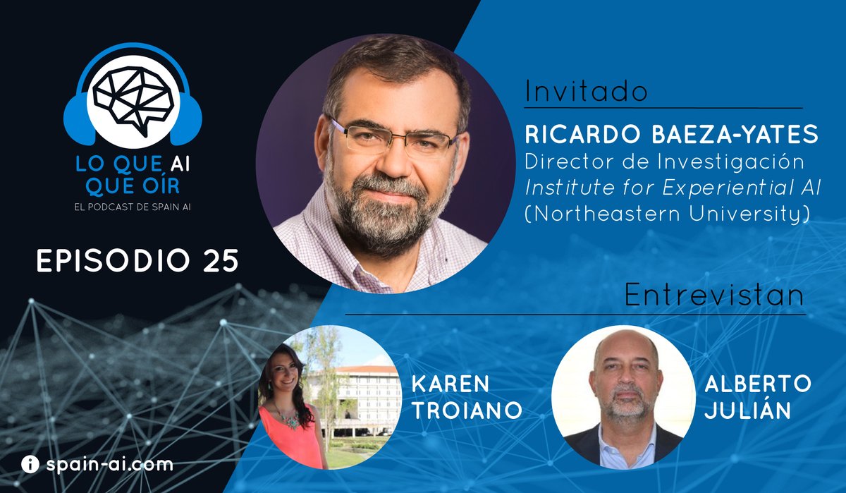 Spain_AI_'s tweet photo. ¡¡Habemus #podcast!! 🔥🎙️🙌
Recién salido del horno este flamante episodio 25 de "Lo que #AI que oír", en el que charlamos sobre #ia #sesgos y muuucho más, con el gran Ricardo Baeza-Yates @PolarBearby 
¡Escúchalo ya en las principales plataformas!
👇👂
https://t.co/0RawaytfgL https://t.co/7KQIffXstP