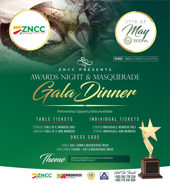 ZNCCNational's tweet photo. The ZNCC Business Awards season is upon us. The Awards recognize business individuals and organizations who would have excelled in their business endeavors in various categories. Book your seats in advance to be part of this auspicious occasion. https://t.co/fAJWww6APH