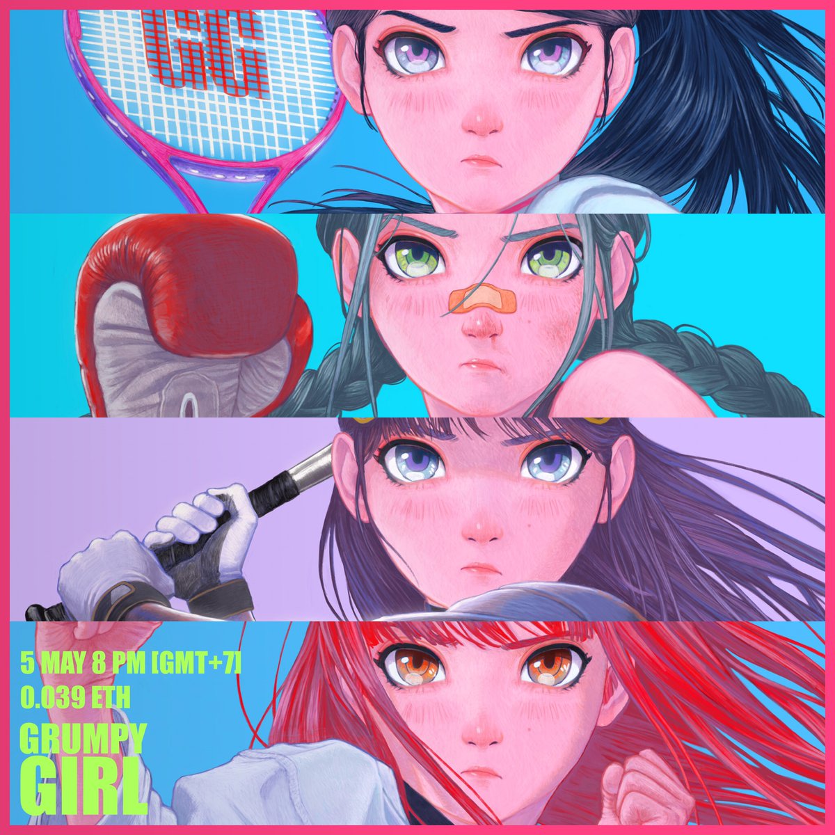 Boo_ioi's tweet photo. Next drop 
"GRUMPY GIRL" 
Drop : Thu 5 May 8 PM [GMT+7]
Price : 0.039 ETH
https://t.co/ppakDxTEl4
#NFTs #NFTdrops #NFTCommunity https://t.co/XTXb0SOqmS