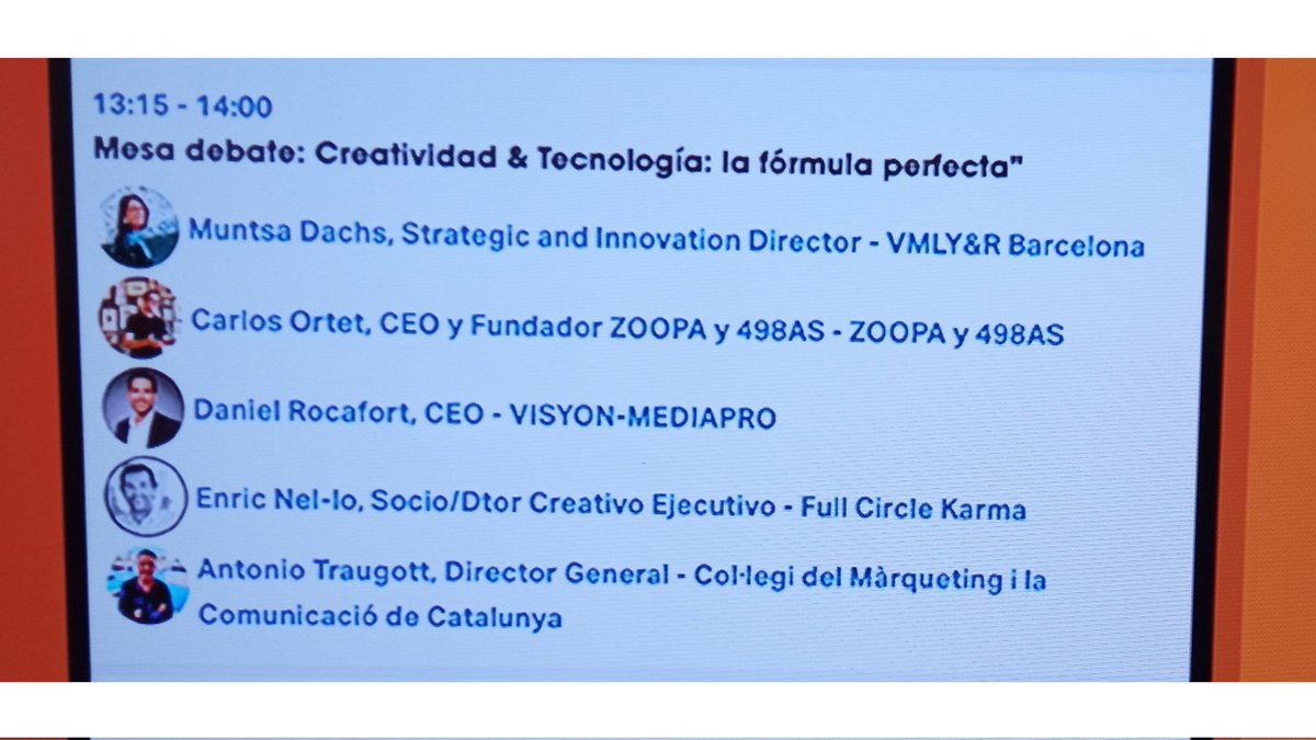 MktComCat's tweet photo. 🔴 @eshowesp #eShowBCN22
Al TFM Keynote Theatre, a les 13.15 h podràs assistir a la taula de debat sobre #Creativitat i #Tecnologia organitzada pel Col·legi del #mktcomcat amb la participacio de @atraugott @enricnello @MuntsaDachs i #DanielRocafort ❗ https://t.co/7z8VV0I8Tz