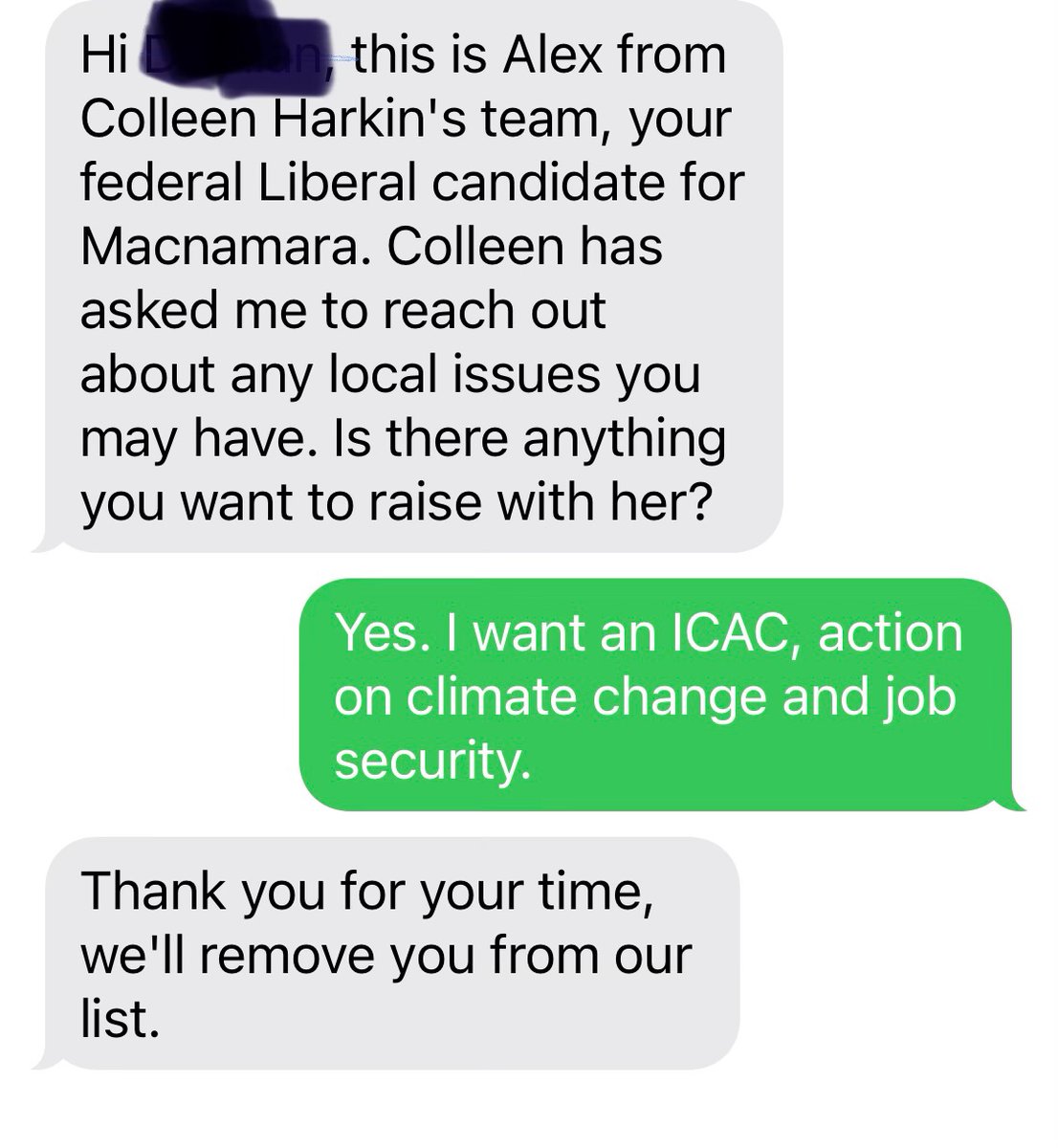 vivsoph's tweet image. Received this sms tonight.