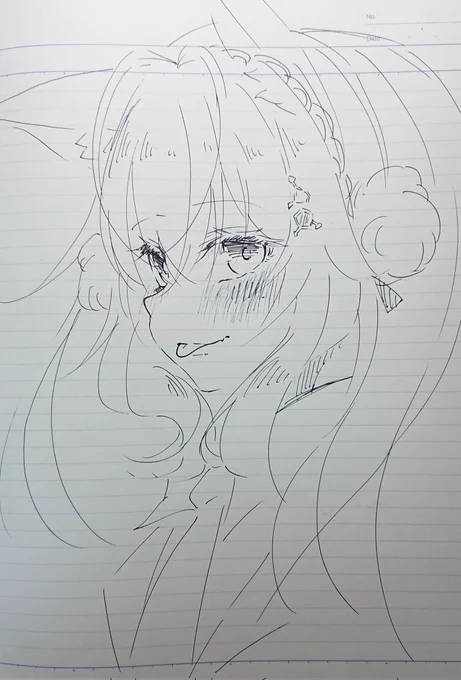 7分ぐらいで描いたこよりちゃん一発落書き置いときます✨ 