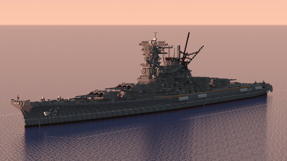 AFDF_Minecraft's tweet image. 【他海軍艦艇紹介】
ー瑞穂皇国海軍　瑞穂型粒子力ミサイル戦艦ー

瑞穂皇国海軍最大の水上戦闘艦
その性能は他国の同クラスと比べても遜色がなく、瑞穂海軍の象徴となっている

#Minecraft軍事部 
#minecraft建築コミュ 
#架空艦