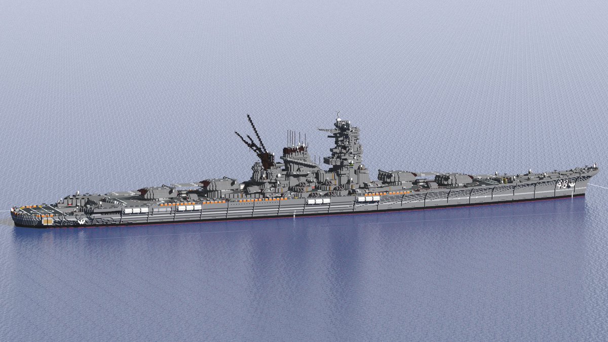 AFDF_Minecraft's tweet image. 【他海軍艦艇紹介】
ー瑞穂皇国海軍　瑞穂型粒子力ミサイル戦艦ー

瑞穂皇国海軍最大の水上戦闘艦
その性能は他国の同クラスと比べても遜色がなく、瑞穂海軍の象徴となっている

#Minecraft軍事部 
#minecraft建築コミュ 
#架空艦
