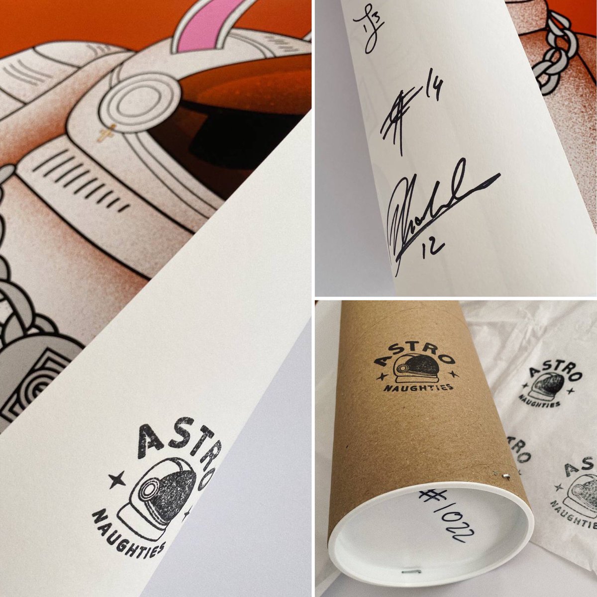 Signed, sealed and ready to ship!! 

Physical copies of the AstroNaughtie Artwork looking 🔥🔥🔥🔥

They will be on the way to their new homes tomorrow! 👌✌️👋

#AstroNaughties 
#MoonPoloClub 
#LimitedEdition #PhysicalArtwork

<a href="/Defi_daemon/">⋆𝔻𝖊𝖋𝖎_𝕯𝖆𝖊𝖒𝖔𝖓⋆</a> 👇😎