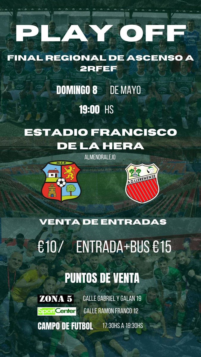 ¡LLEGA NUESTRA PRIMERA FINAL! 

🏆 Final Regional | Ascenso 2RFEF
📅 Domingo 8 de Mayo
⏰ 19.00H
🆚 <a href="/adllerenenseof/">A.D. LLERENENSE</a>
🚩Broncano Suárez, Víctor M.
🏟️ Fco. de la Hera de Almendralejo

Entradas ya a la venta en Zona 5 y Sport Center

¡NO TE QUEDES SIN ELLA!

¡¡NECESITAMOS TU APOYO!!