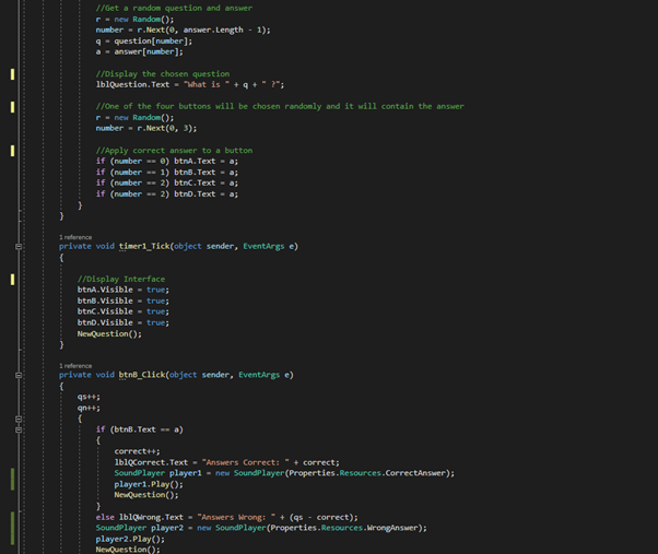 TaylorOHCict's tweet photo. Here is some code from a member of our team using C# to create a game 💻@HCICT_SteveH @ElliotdHcict @HCICT_Rhys  #visualstudio #coding https://t.co/vg065HHY4c