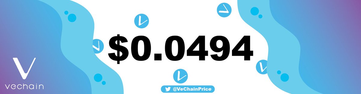 VeChainPrice's tweet image. #VeChain #VeFam $vet price: $ 0.04943062 📈