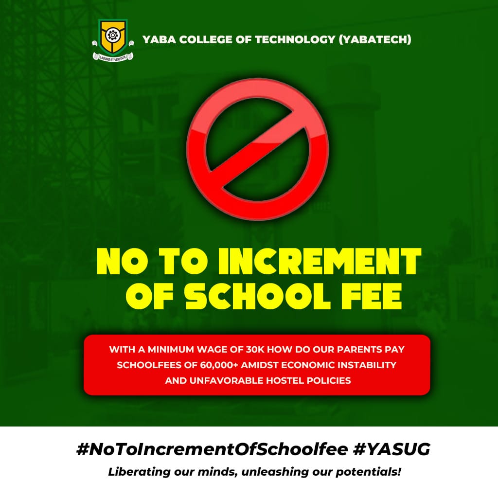 GTAdebayo's tweet photo. Come let's reason together.
#NoToIncrement
#StudentUnion
#Yasug
#Yabatech https://t.co/WEg8PRawwq