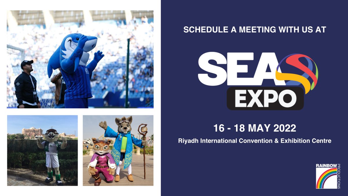 RainbowMascots's tweet photo. Saudi Entertainment and Amusement Expo 2022 is opening on 16 - 18 May 2022, schedule a meeting with us if you are interested in creating bespoke mascots!
Free Visitor Registration - https://t.co/8nJsjIO1FU
#SEASaudi #SEA2022 #TradeShow #Marketing #Exhibition https://t.co/wmJLmS620R