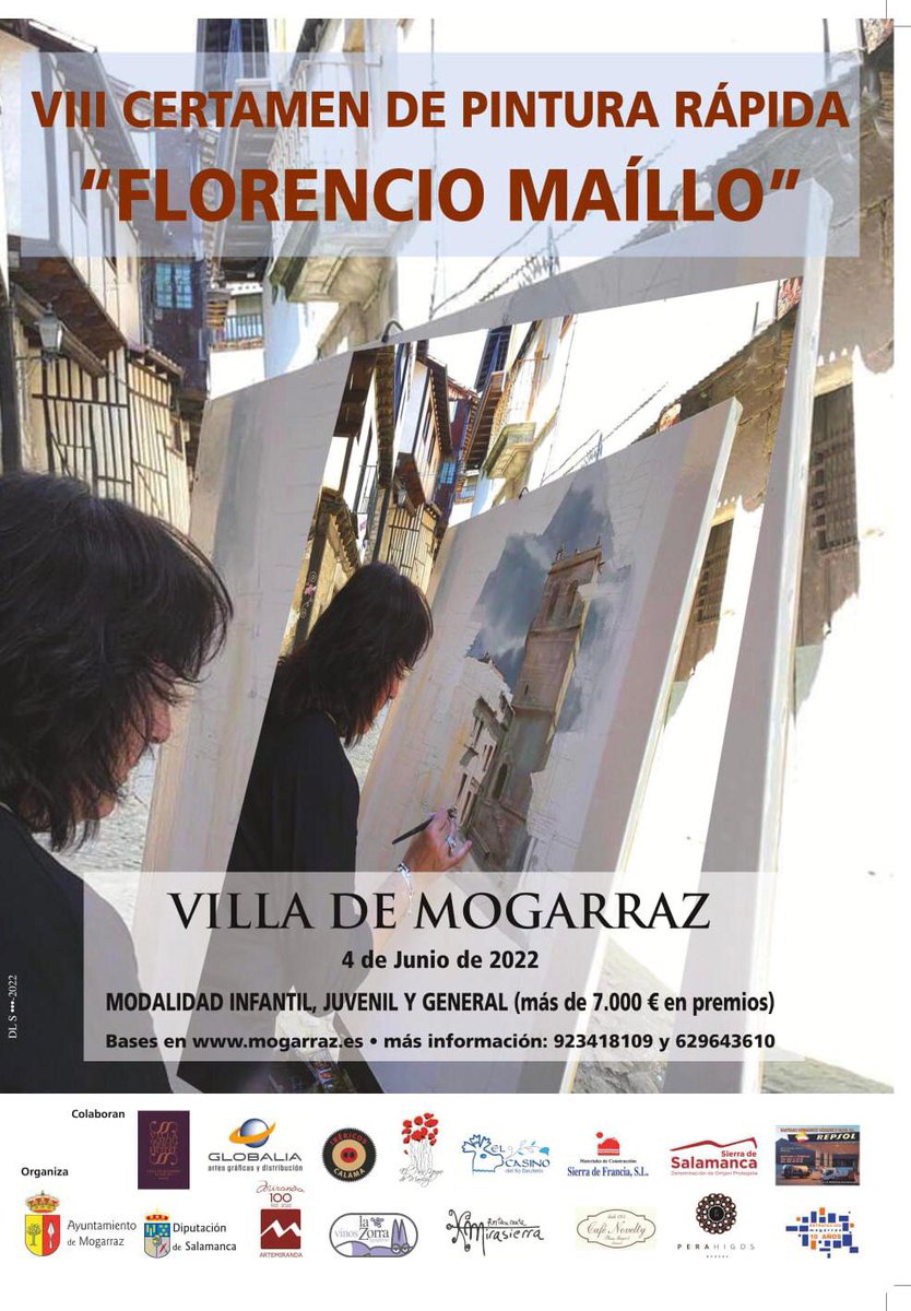 mogarraz_ayto's tweet photo. CONVOCADO EL VIII CERTAMEN DE PINTURA RÁPIDA "FLORENCIO MAÍLLO". SÁBADO 4 DE JUNIO DE 2022 EN #Mogarraz https://t.co/iSmepimvxH
