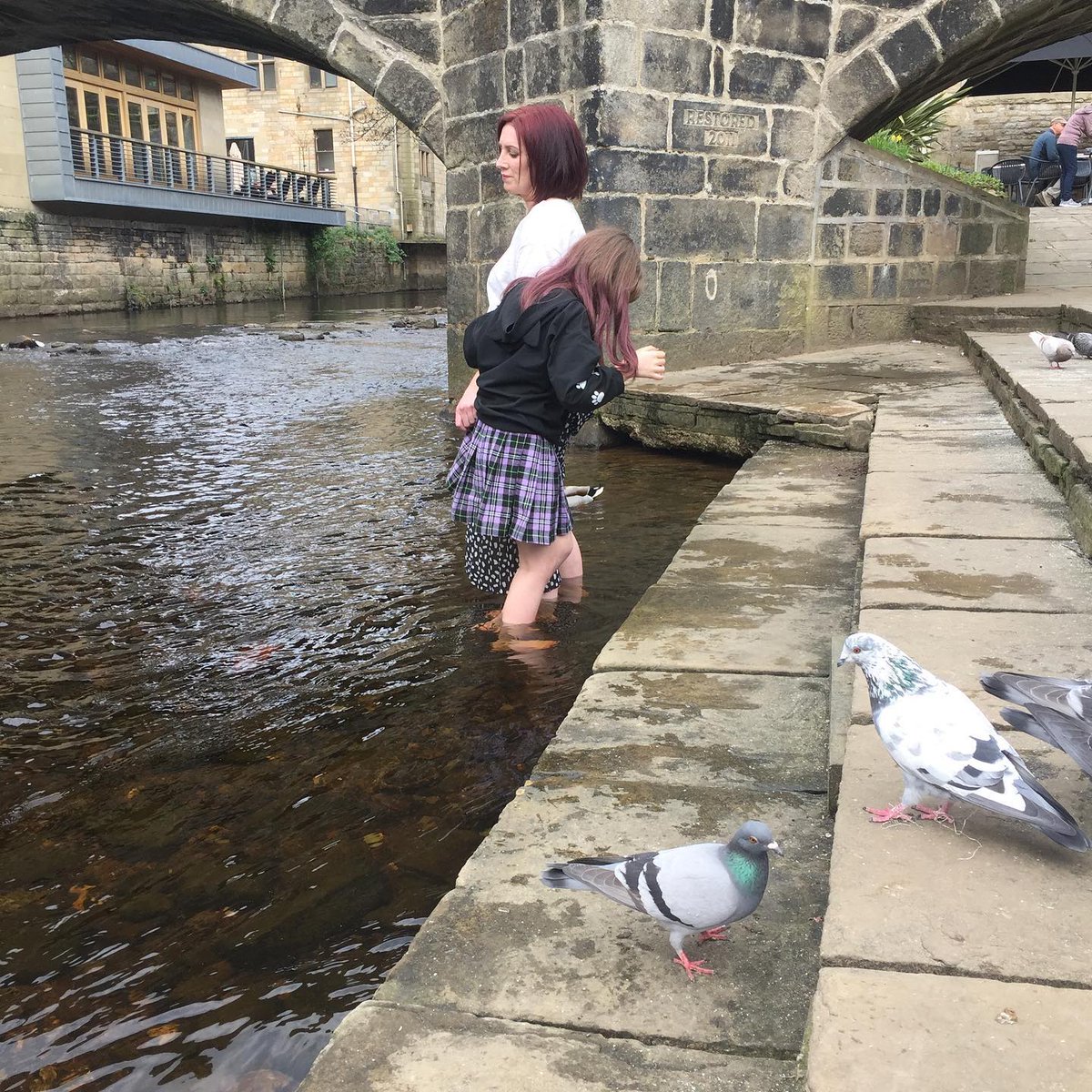 day. We ate pizza, ice cream, drank hot chocolate and put our feet in the river