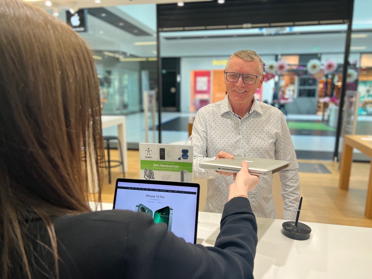 Symbiose_APR's tweet photo. Seulement 3 jours pour profiter de notre offre de reprise !

Profitez d’un bonus de 120 € à l’achat d’un Mac ou d’un bonus de 80 € à l’achat d’un iPad Air ou Pro doté de la puce Apple M1.

Voir conditions en boutique auprès de l’un de nos conseillers
￼
 https://t.co/Mz2FRgl7mi https://t.co/wTyadXTA5o