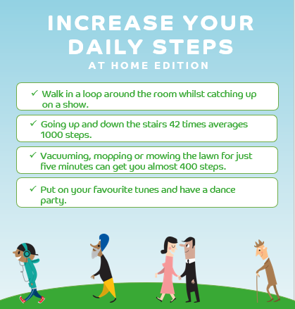 BTSWolves's tweet image. Whether you're working from home, or the weather's looking grim, there's still lots of ways for you get those extra steps in...without leaving home. 🎉👇