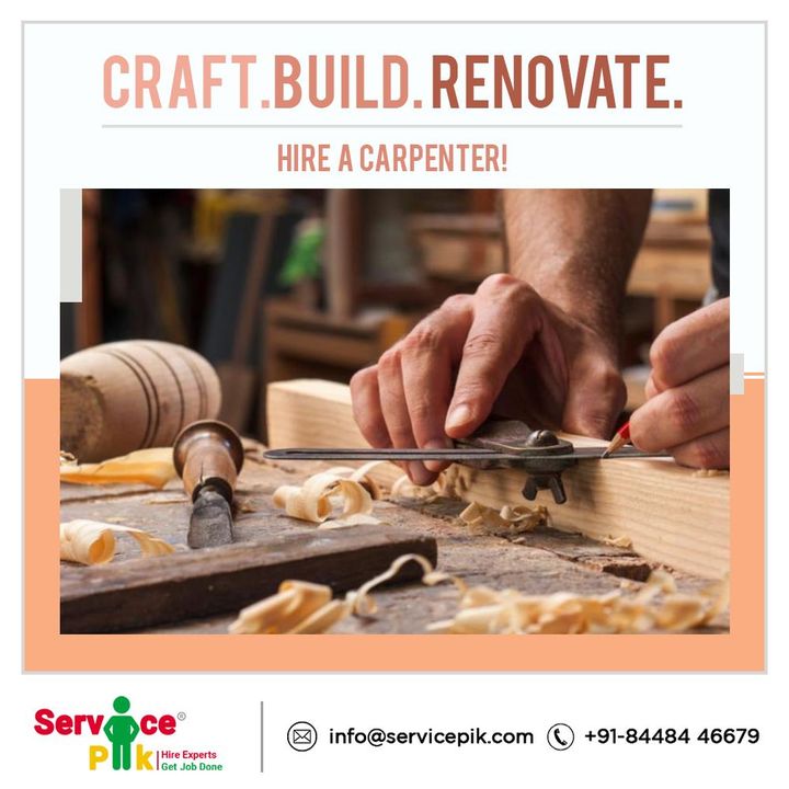 Hire the best carpenter near your locality. 
ServicePik is now available near your local areas, so call +91-84484-46679.  
.
.
.
#carpentrywork #woodworking #woodworkingtools #finewoodworking #finishcarpentry #cabinetmaking #keepcraftalive #festool #carpentry