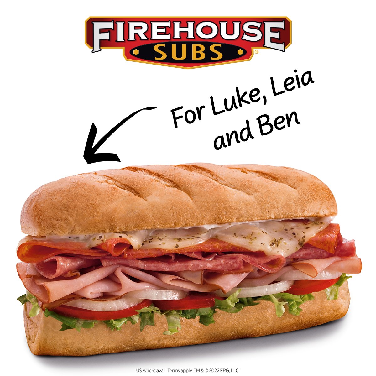 FirehouseSubs's tweet photo. ✨ May the 4th is here, so you know what that means ✨ 

If your first name is Luke, Leia or Ben, show your photo ID at any U.S. Firehouse Subs TODAY, 5/4, and get a FREE medium sub with any purchase! 

New name tomorrow, so be sure to check here: https://t.co/rliqugZEjC https://t.co/TTSReGbCmp