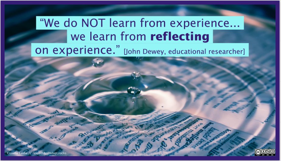 thomrinke's tweet image. &quot;We do NOT learan from experience...
we learn from reflecting on experience.&quot; John Dewey 
quoted by @gazebo_c in her engaging workshop at #GermanTesting Day.
